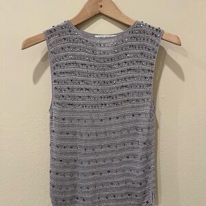 Elegant Gray Knit Tank Top